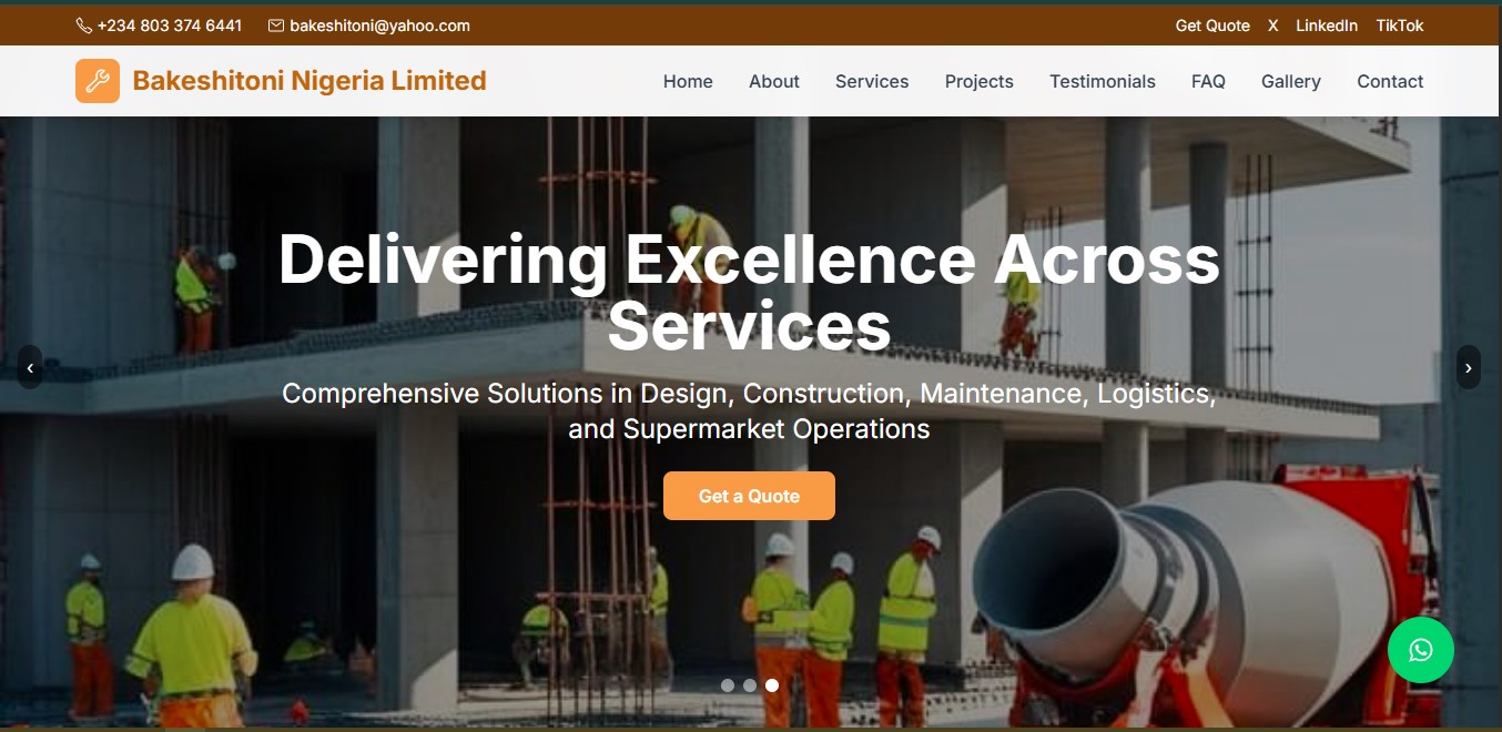 Bakeshitoni Civil & Construction Website