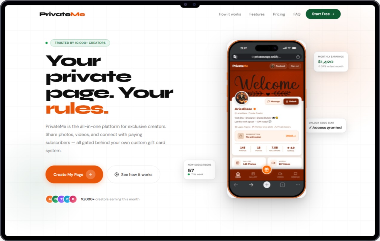 PrivateMe - Privacy-Focused Platform